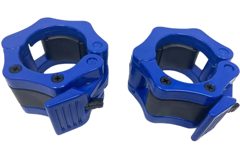 French Fitness Blue ABS Olympic Jaw Lock Collars / Clamps (Pair) (New)