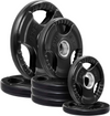 French Fitness Rubber Grip Olympic Weight Plate Set 100 lbs (New)