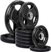 French Fitness Rubber Grip Olympic Weight Plate Set 120 lbs (New)
