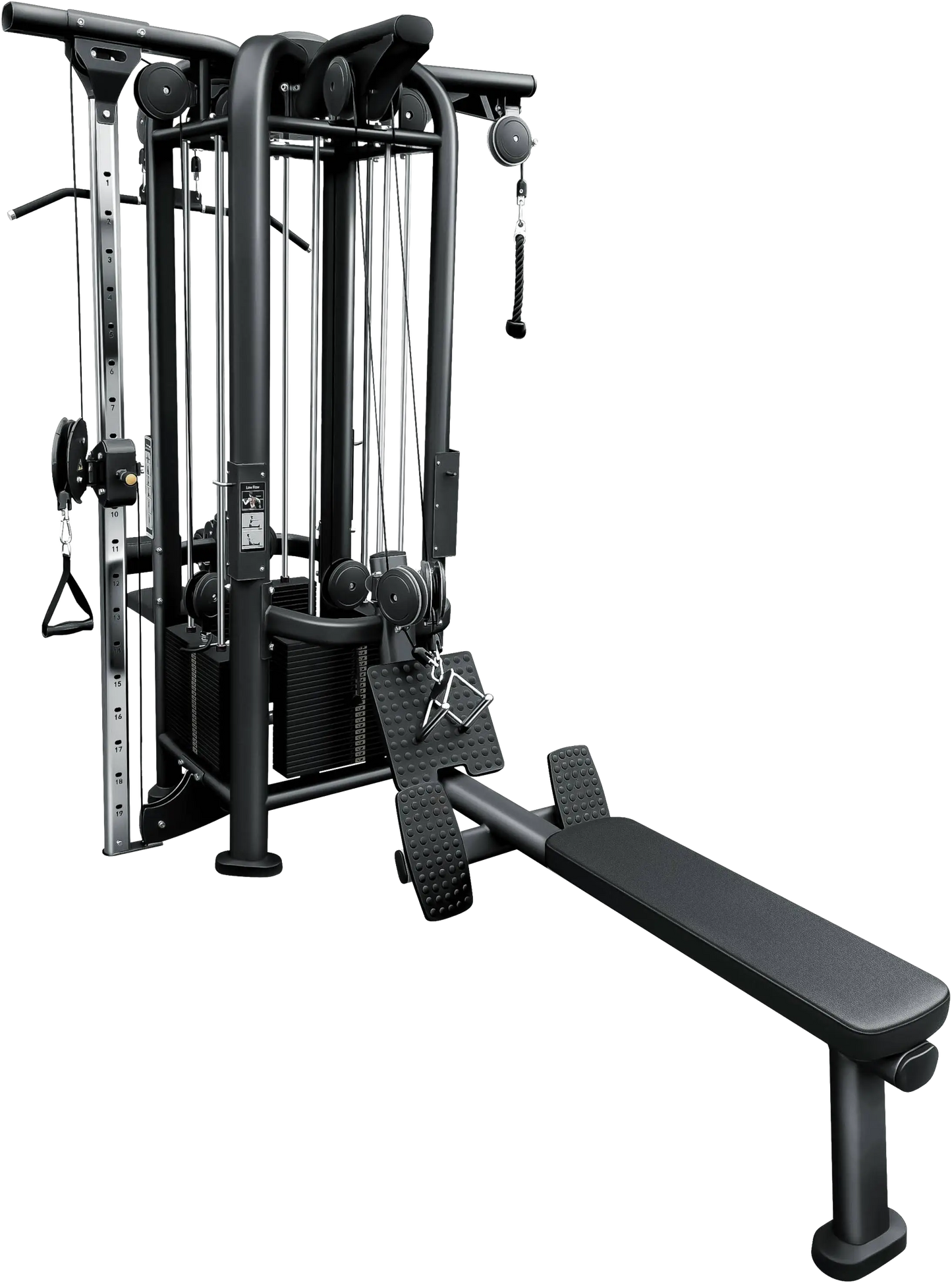 French Fitness FFB Black 4 Stack Multi Jungle Gym (New)