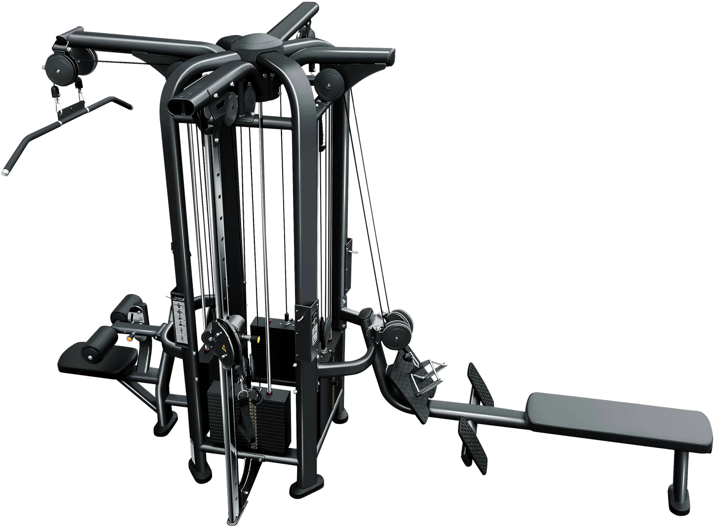 French Fitness FFB Black 4 Stack Multi Jungle Gym (New)