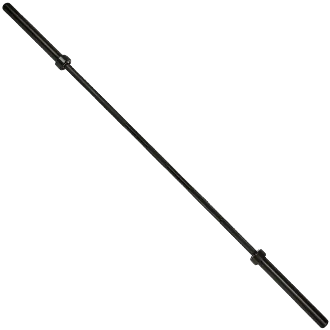 French Fitness - 7' Black Olympic Bar - 45 Lbs (New) - Angled View