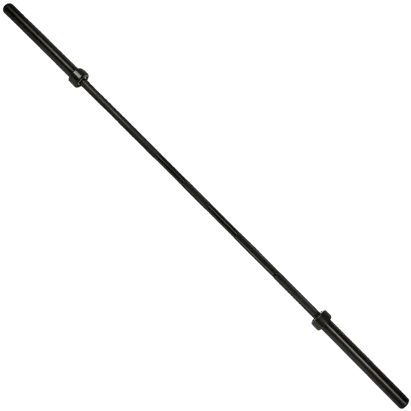 French Fitness - 7' Black Olympic Bar - 45 Lbs (New) - Angled View