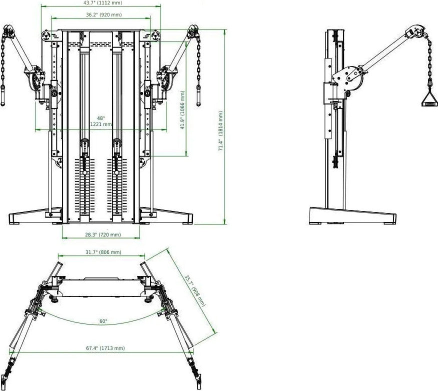 French Fitness Newport Dual Cable Crossover Functional Trainer (New)