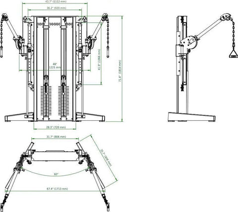 French Fitness Newport Dual Cable Crossover Functional Trainer (New)