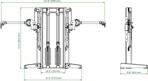 French Fitness Newport Dual Cable Crossover Functional Trainer (New)