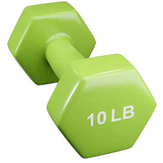 French Fitness Colorful Hex Vinyl Dumbbell 10 lbs - Single (New)