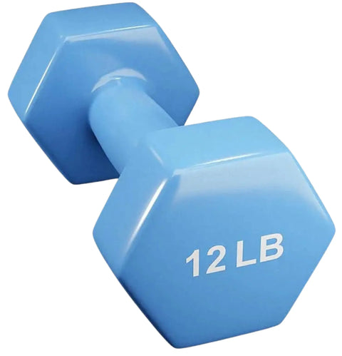 French Fitness Colorful Hex Vinyl Dumbbell Set of 1 to 15 lbs (New)