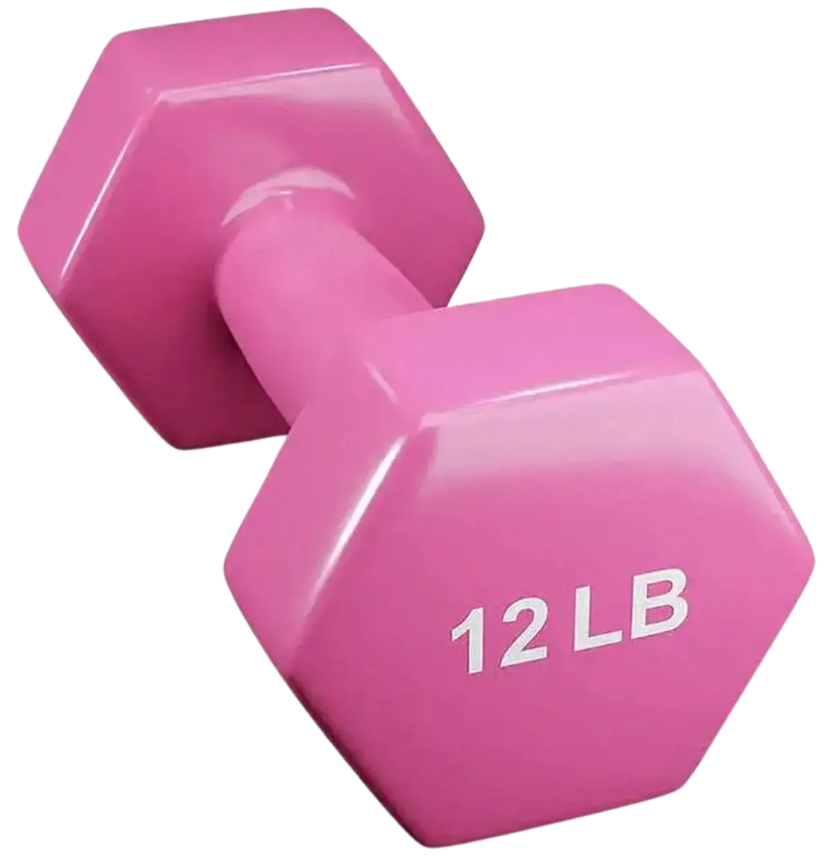 French Fitness Colorful Hex Vinyl Dumbbell 12 lbs - Single