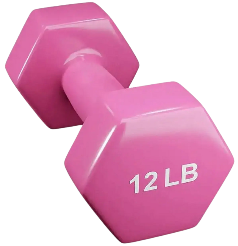 French Fitness Colorful Hex Vinyl Dumbbell 12 lbs - Single (New) Image