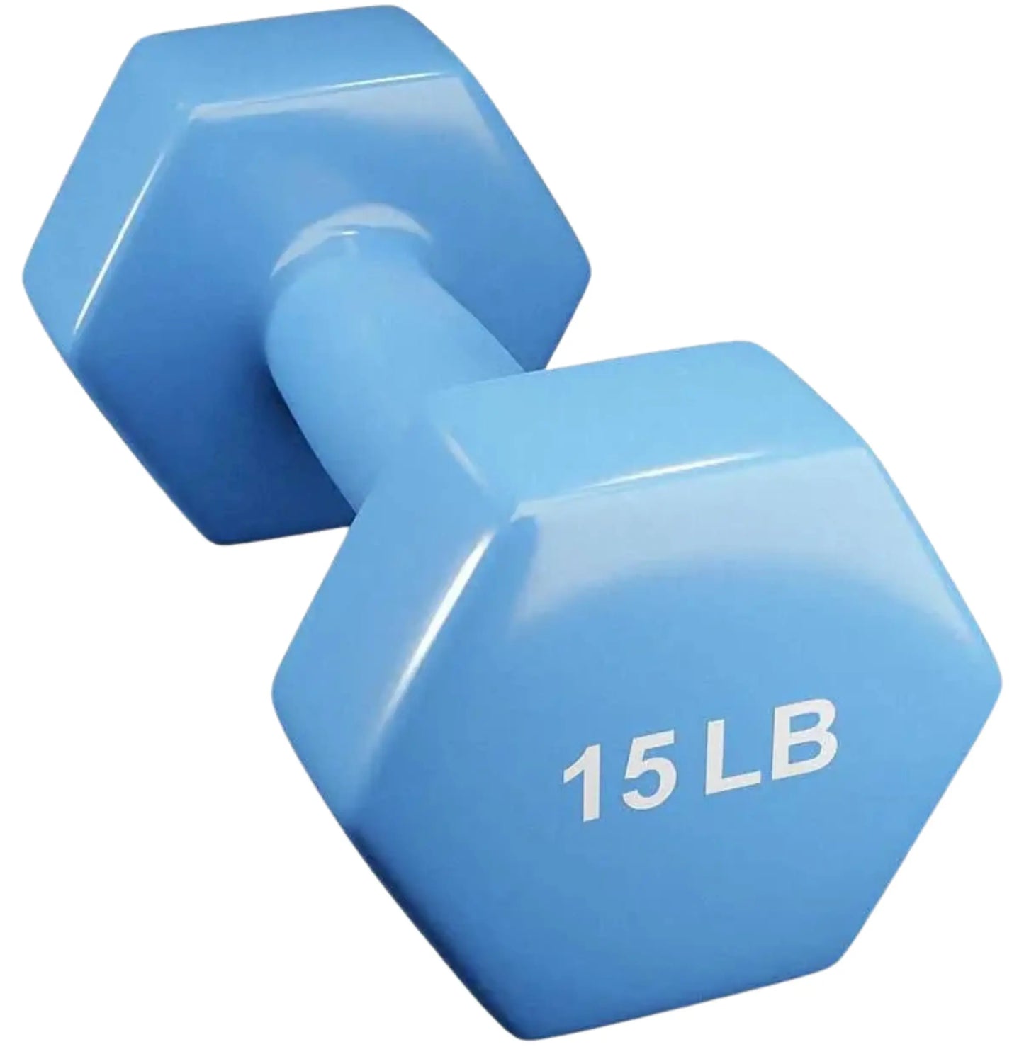 French Fitness Colorful Hex Vinyl Dumbbell Set of 1 to 15 lbs (New)