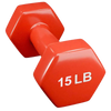 French Fitness Colorful Hex Vinyl Dumbbell 15 lbs - Single (New)