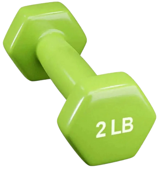 French Fitness Colorful Hex Vinyl Dumbbell 2 lbs - Single (New)