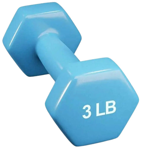 French Fitness Colorful Hex Vinyl Dumbbell Set of 1 to 15 lbs (New)