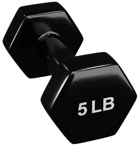 French Fitness Colorful Hex Vinyl Dumbbell Set of 1 to 15 lbs (New)