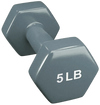 French Fitness Colorful Hex Vinyl Dumbbell 5 lbs - Single (New)
