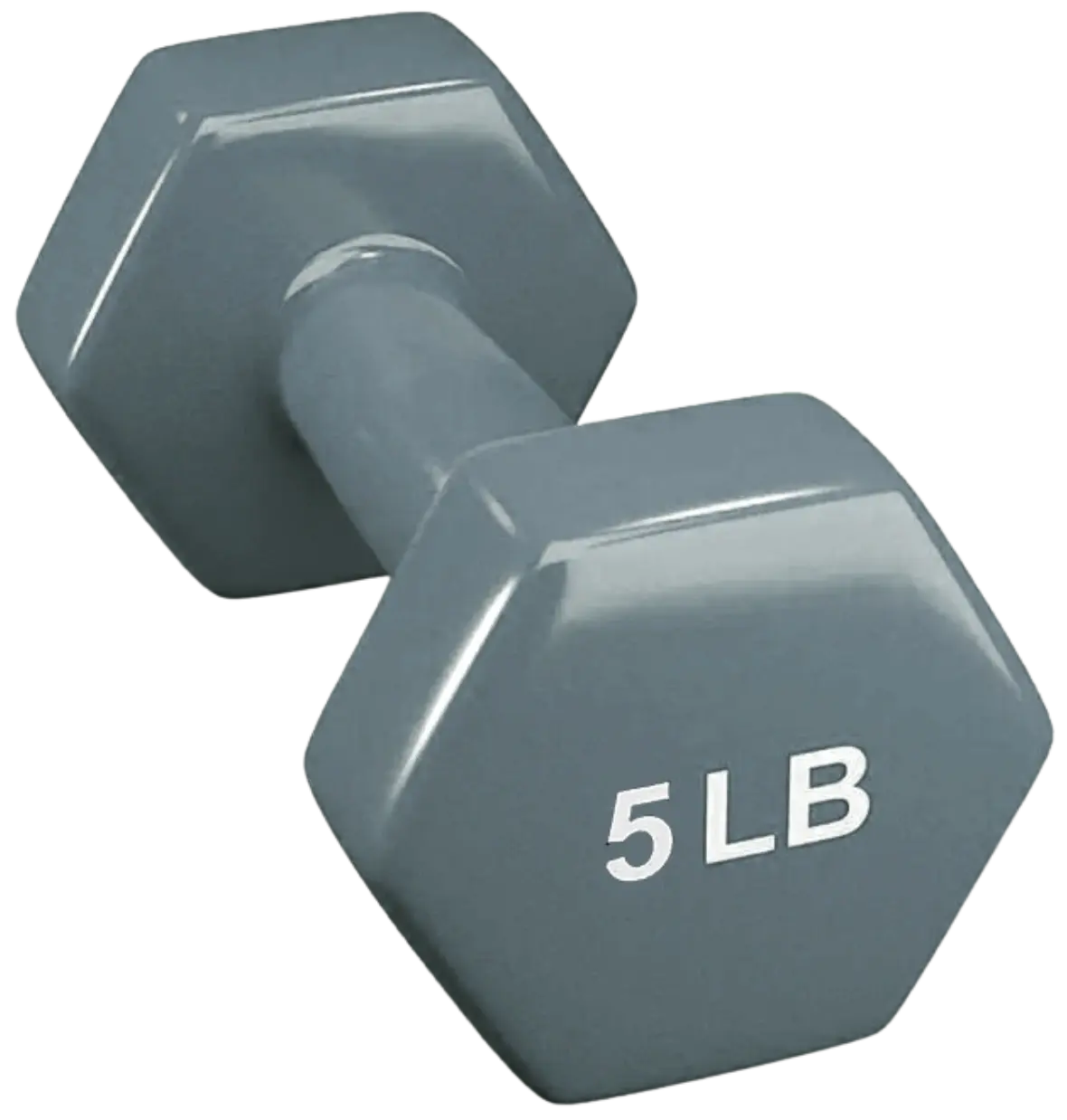 French Fitness Colorful Hex Vinyl Dumbbell 5 lbs - Single (New)