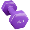 French Fitness Colorful Hex Vinyl Dumbbell 9 lbs - Single (New)