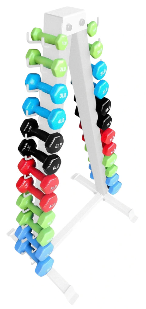 French Fitness Colorful Hex Vinyl Dumbbell Set of 1 to 15 lbs (New)