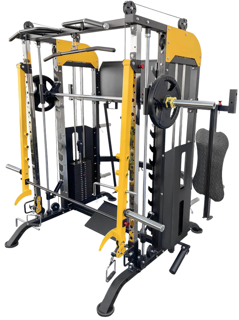 French Fitness FSR90 Functional Trainer Smith & Squat Rack Machine (New)