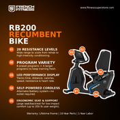 French Fitness RB200 Commercial Recumbent Bike (New)