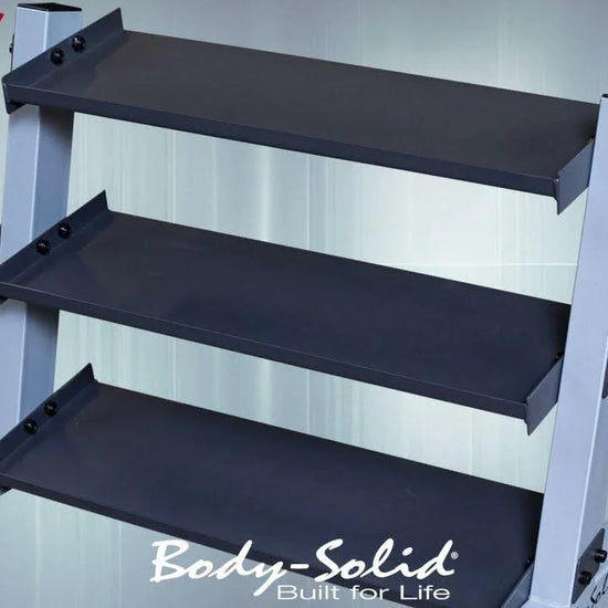 Body Solid GDR34B 3 Tier Horizontal 34" Vinyl or Neoprene Dumbbell Rack (New)