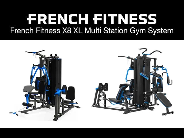 French Fitness X8 XL Multi Station Gym System, Red/Black (New) video preview 1