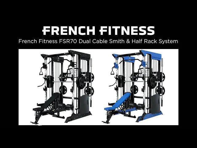 French Fitness FSR70 Dual Cable Smith & Half Rack System (New)