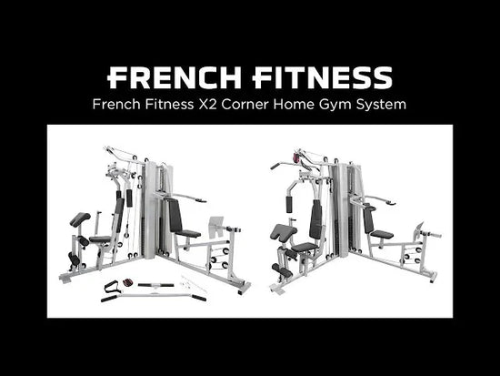 French Fitness X2 Corner Home Gym System - Silver  (New)