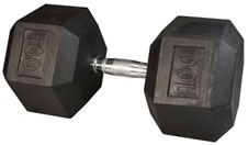 Body-Solid Rubber Coated Hex Dumbbells 3-100 lbs.