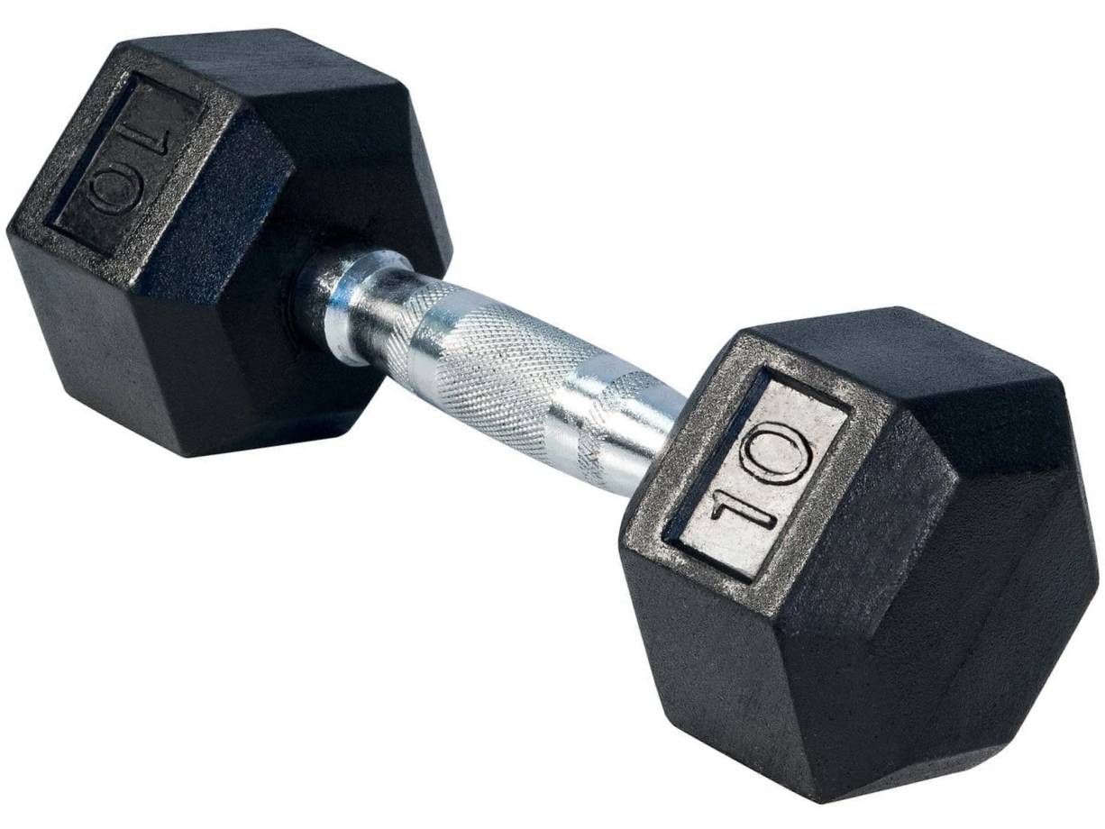 10 lb to 50 Pound Pair/Single Rubber Coated Hex Dumbbell Hand Weights 