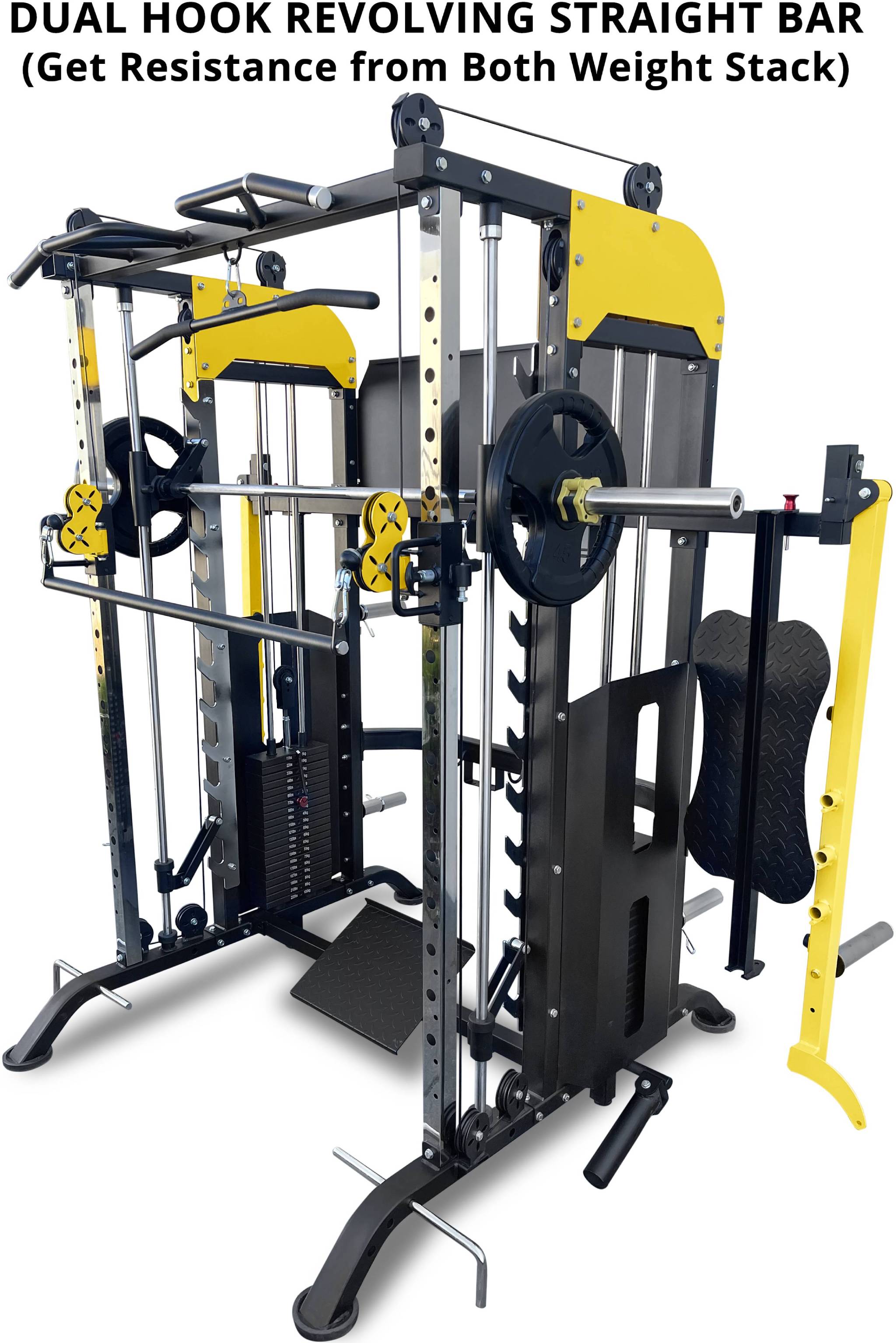 Heavy Duty Chrome Fitness Revolving Bar Multi Gym Crossover Machine Crossfit 